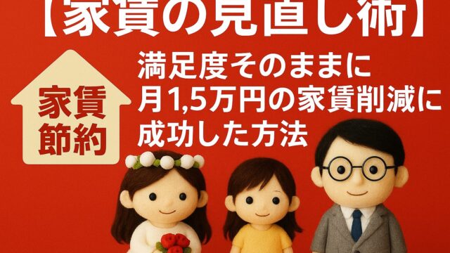 【家賃の見直し術】満足度そのままに月1.5万円の家賃削減に成功した方法