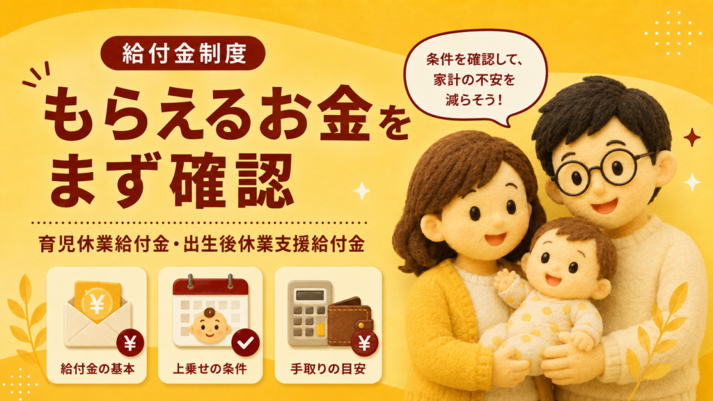 育休中にもらえるお金|育児休業給付金と出生後休業支援給付金
