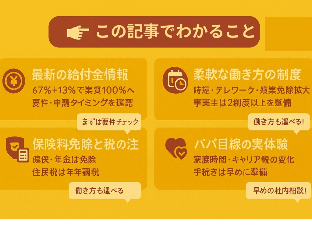 【2025年版】育児中の制度まとめ｜パパ・ママ必見の働き方とお金の最新情報でわかること