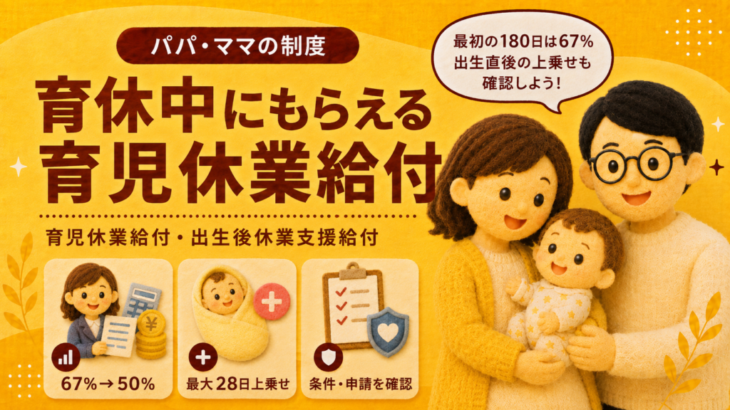 【パパ・ママ】育休中にもらえる育児休業給付