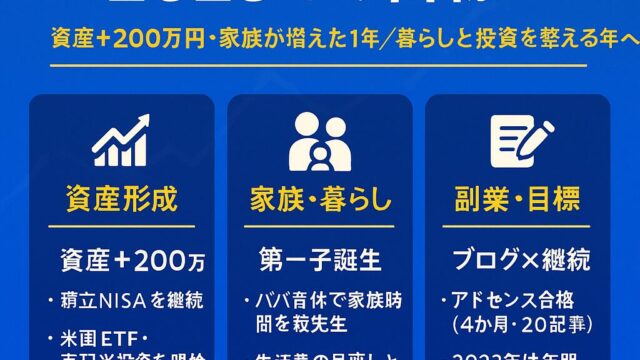 【資産200万円増】家族が増えた2022年｜2023年に向けた投資と暮らしの目標