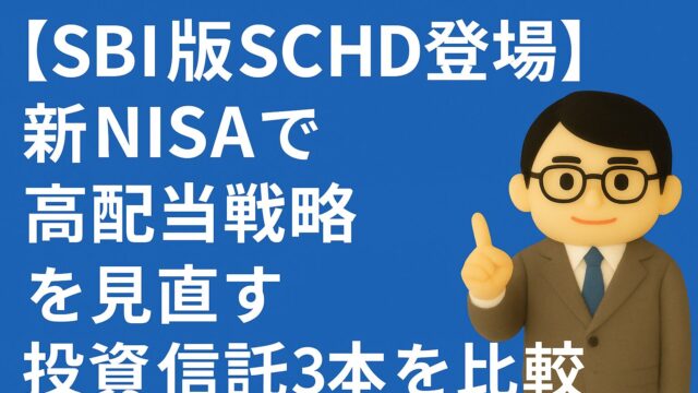 【SBI版SCHD登場】新NISAで高配当戦略を見直す｜投資信託3本を比較！