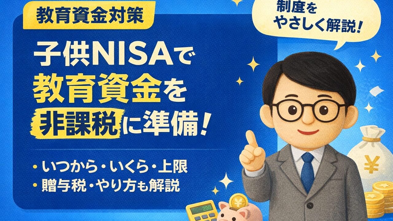 子供NISAで教育資金を非課税に準備！──いつから・いくら・上限・贈与税・やり方も解説