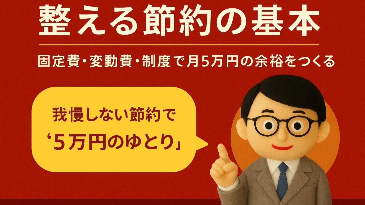 【整える節約の基本】固定費・変動費・制度で月5万円の余裕をつくる