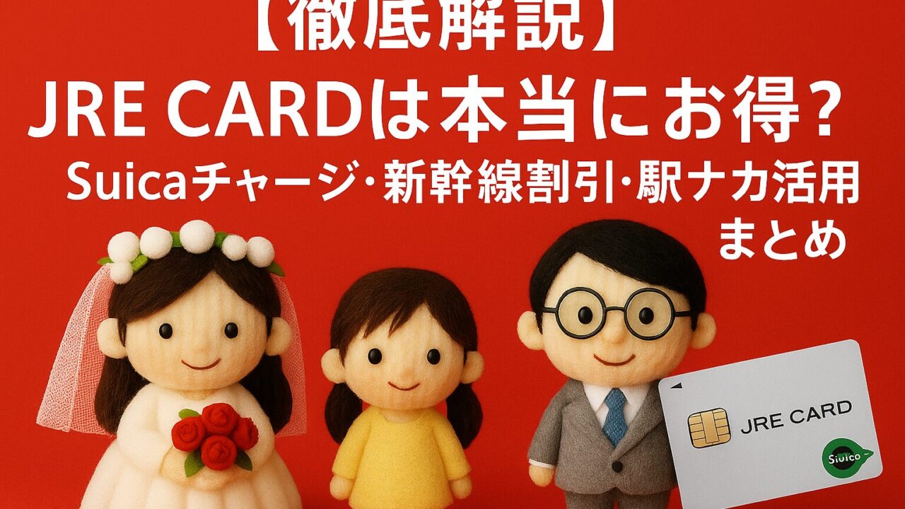 【徹底解説】JRE CARDは本当にお得?Suicaチャージ・新幹線割引・駅ナカ活用術まとめ