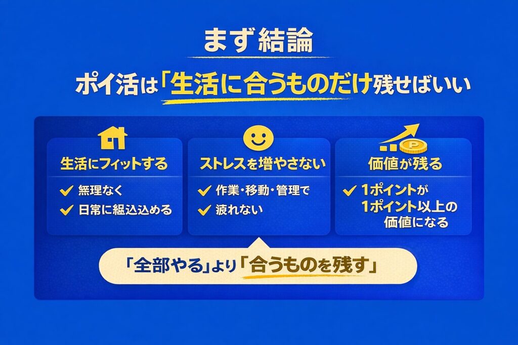 ポイ活は「生活に合うものだけ残せばいい」