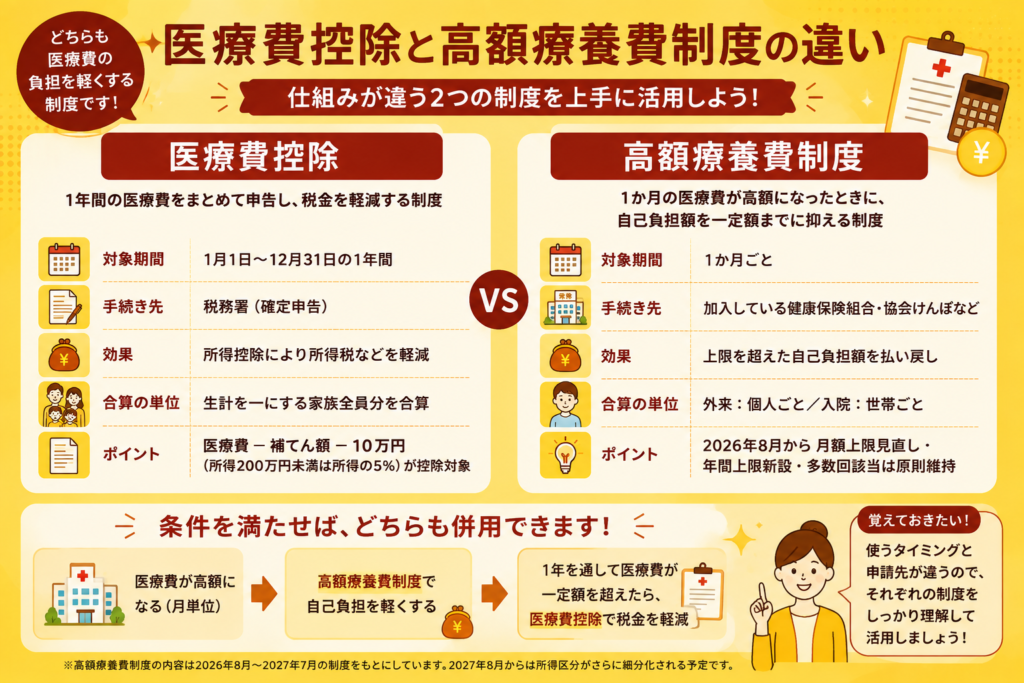 医療費控除と高額療養費制度の違い