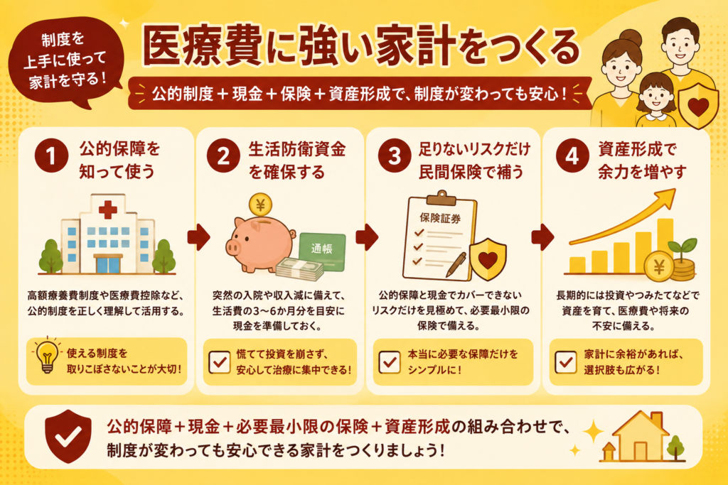 医療費に強い家計をつくる|公的制度+現金+保険+資産形成