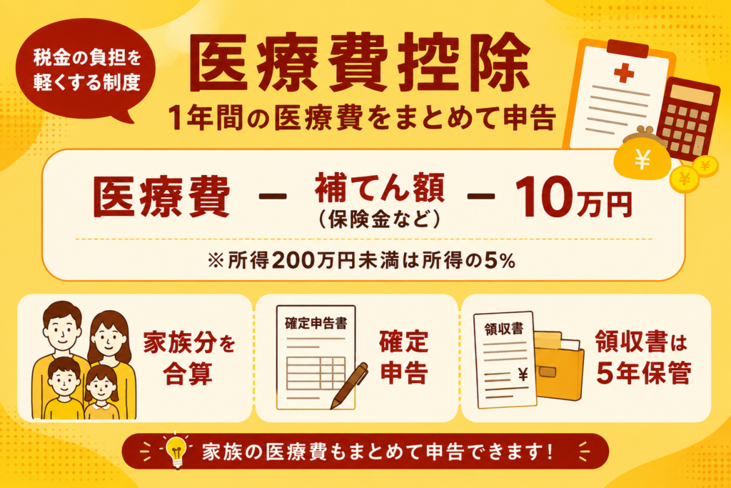 【基本情報】医療費控除の対象・控除額・方法