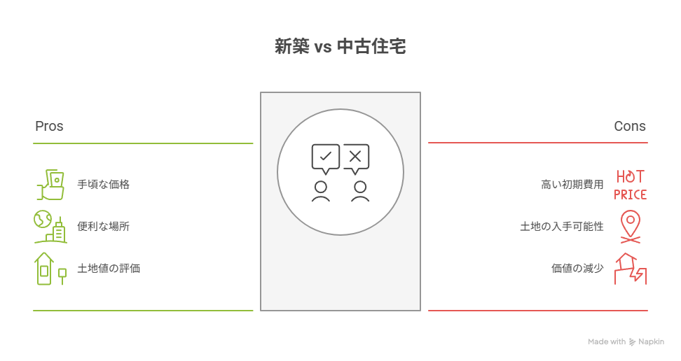 新築と中古戸建の比較