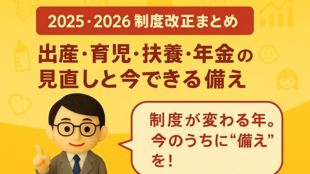 【2025・2026制度改正まとめ】出産・育児・扶養・年金・NISAの見直しと今できる備え