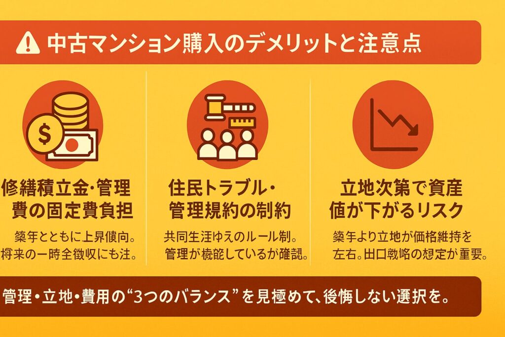 中古マンションのデメリットと注意点