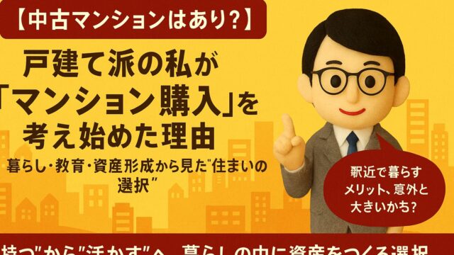 【中古マンションはあり？】戸建て派の私が「マンション購入」を考え始めた理由
