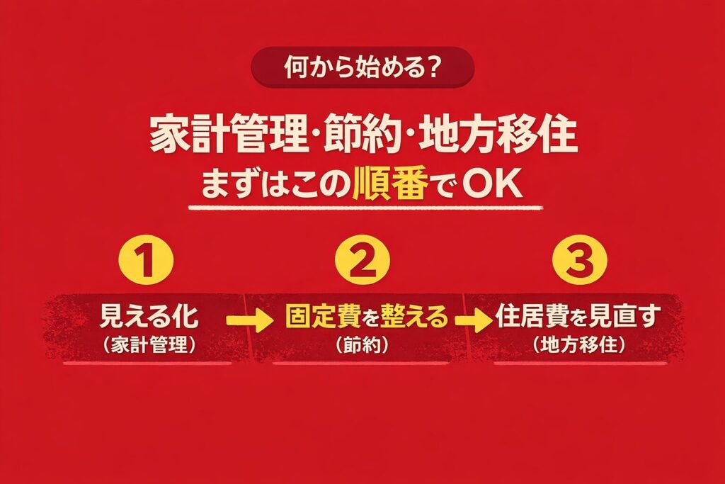 家計管理・節約・地方移住は何から始める？実際の3ステップ