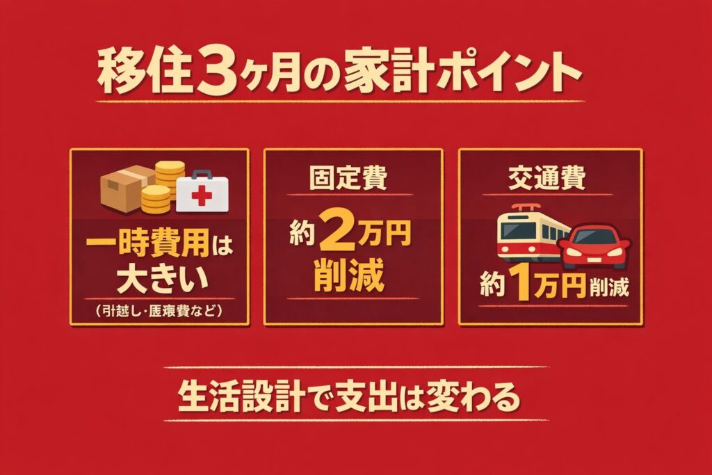 移住後3ヶ月の生活費