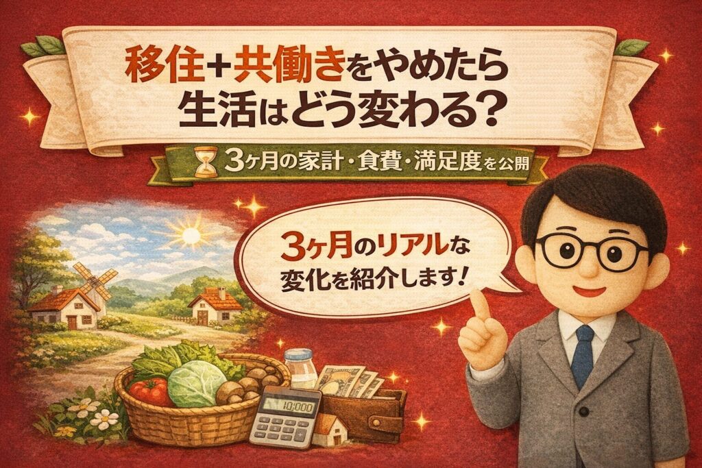 移住して共働きをやめた結果|生活費・食費・満足度はどう変わった?3ヶ月のリアル