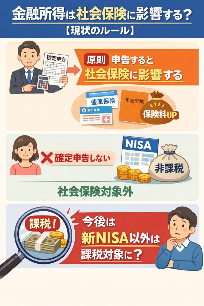 金融所得は社会保険に影響する？【現状のルール】