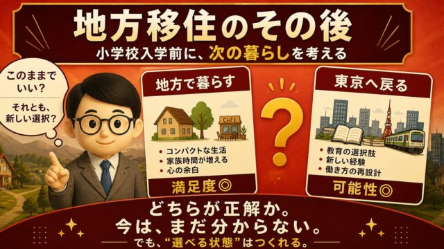 【地方移住のその後】小学校入学前に“東京に戻るか”本気で考えた