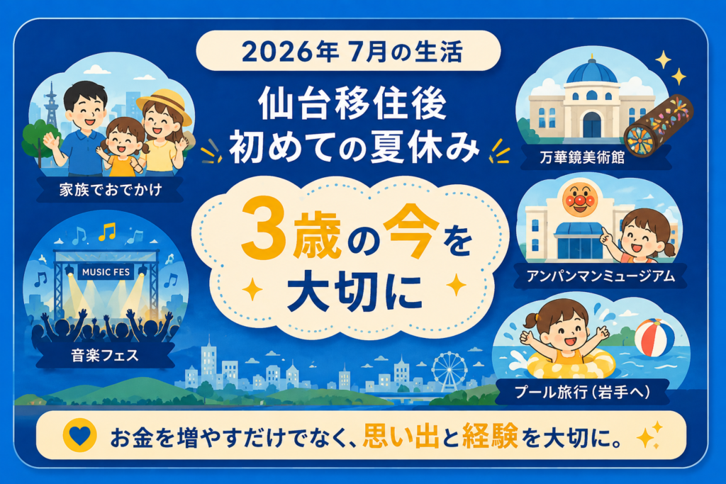 2026年7月の生活|仙台移住後、初めての夏休み