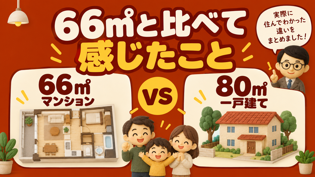 家族3人に80㎡は必要?66㎡と比べて感じたこと