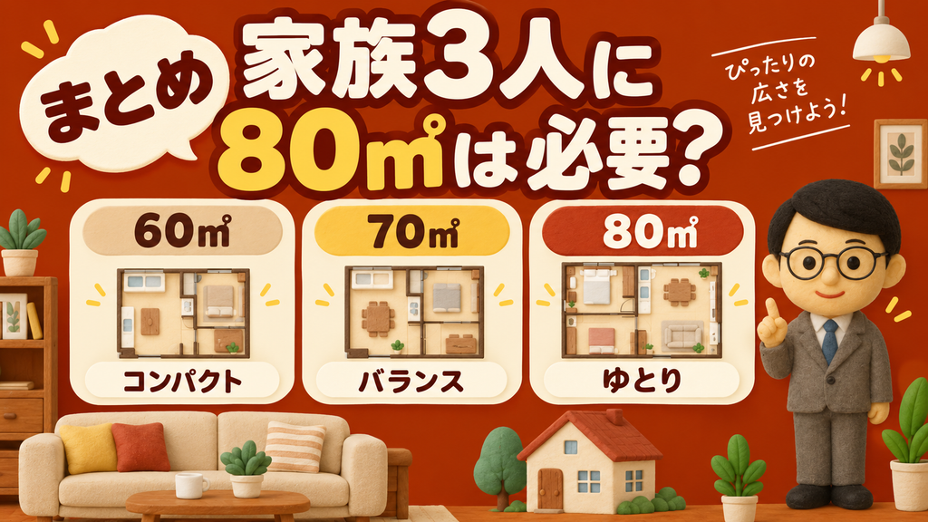 まとめ|家族3人に80㎡は必要?
