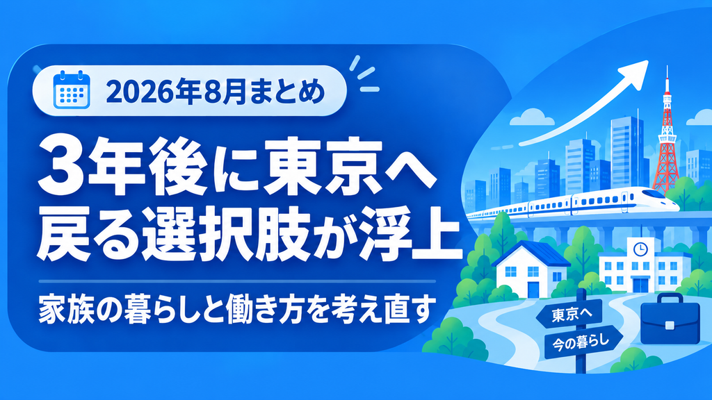 3年後に東京へ戻る選択肢が浮上。家族の暮らしを考え直す